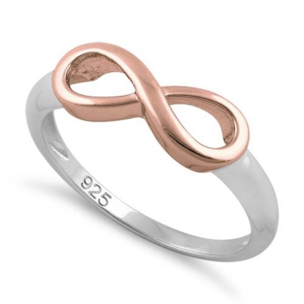 Sterling Silver Rose Gold Infinity Ring 35$